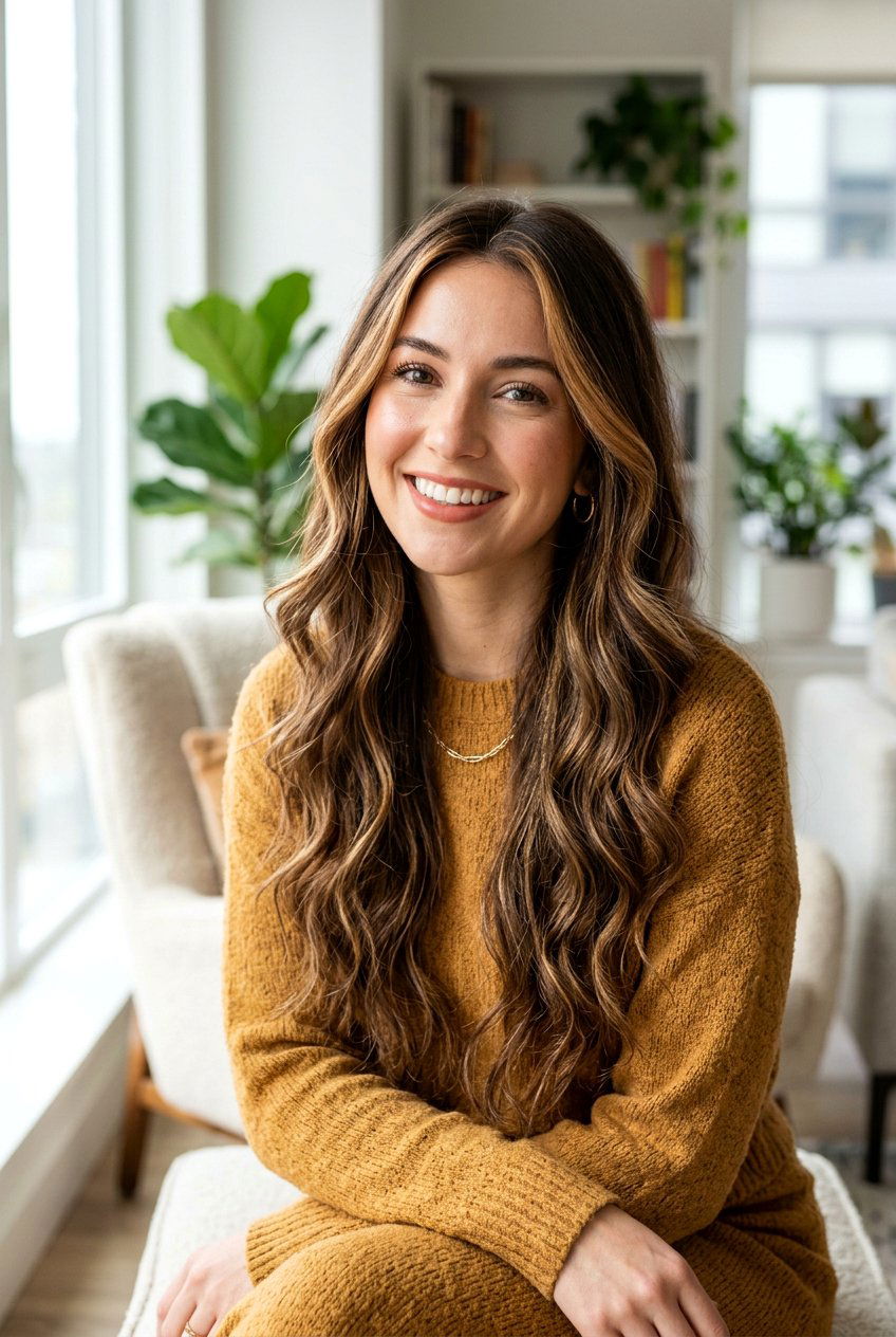 Caramel Front Streak On Brown Hair - 20 front streak hair color - 20 front streak hair color