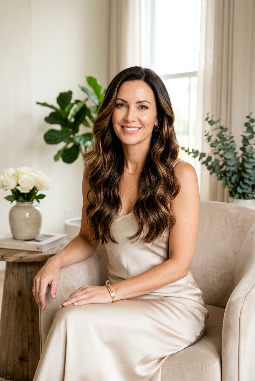 Caramel Glazed Brunette - 20 blended caramel highlights for mature women - 20 blended caramel highlights for mature women