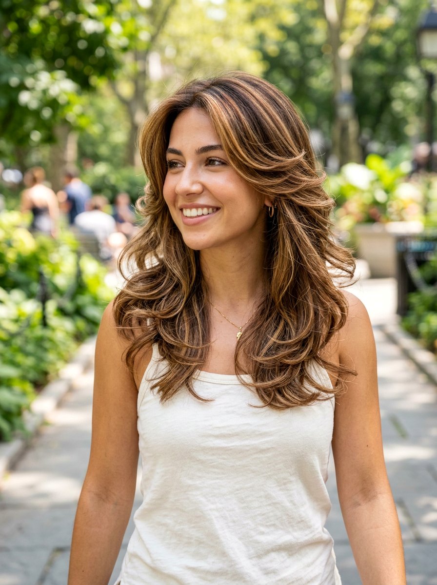 Caramel Highlights Butterfly Haircut - 20 butterfly haircut hair color ideas - 20 butterfly haircut hair color ideas