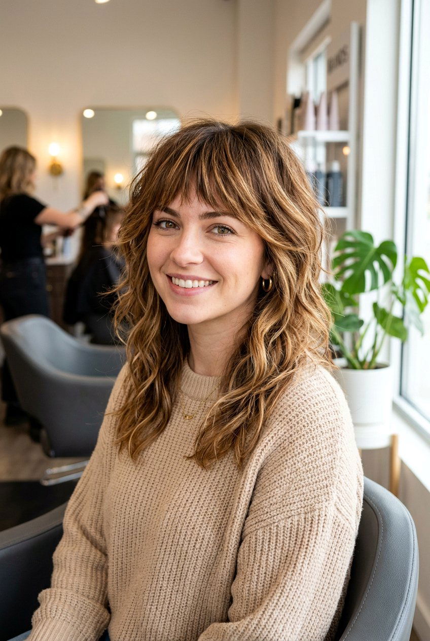 Caramel Highlights Shag Haircut - 20 hair color ideas for shag haircuts - 20 hair color ideas for shag haircuts