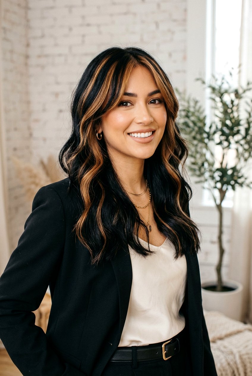 Caramel Highlights on Black Chocolate Hair - 20 chocolate caramel hair color ideas - 20 chocolate caramel hair color ideas