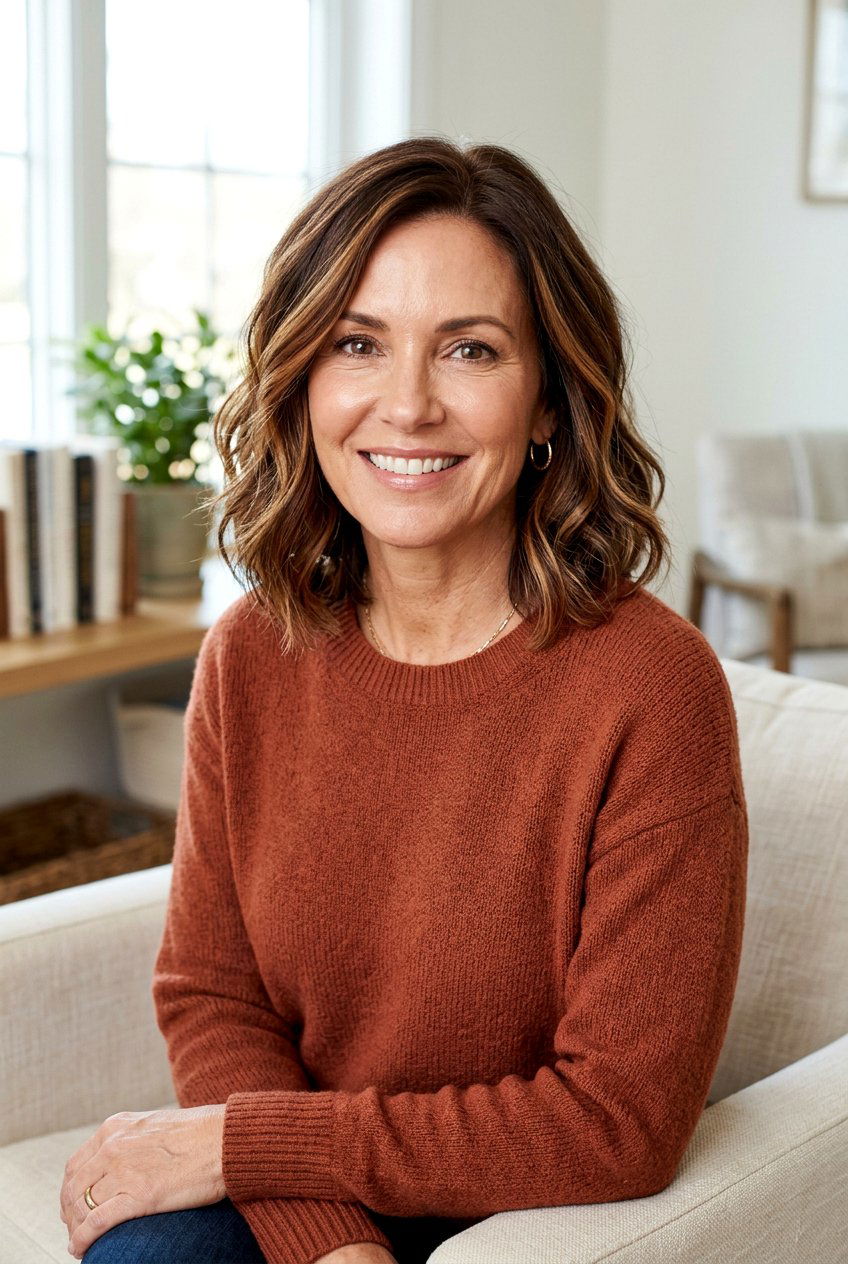 Caramel Highlights on Brown Hair - 20 hair color ideas for women over 50 - 20 hair color ideas for women over 50