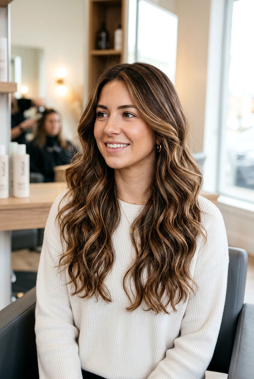 Caramel Highlights with Layers on Brown Hair - 20 warm caramel highlights on brown hair - 20 warm caramel highlights on brown hair