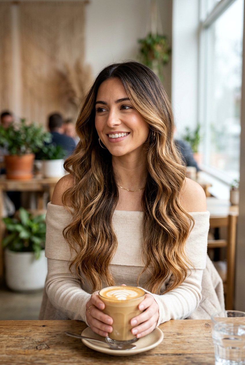 Caramel Latte Ombre on Long Hair - 20 caramel latte hair color - 20 caramel latte hair color