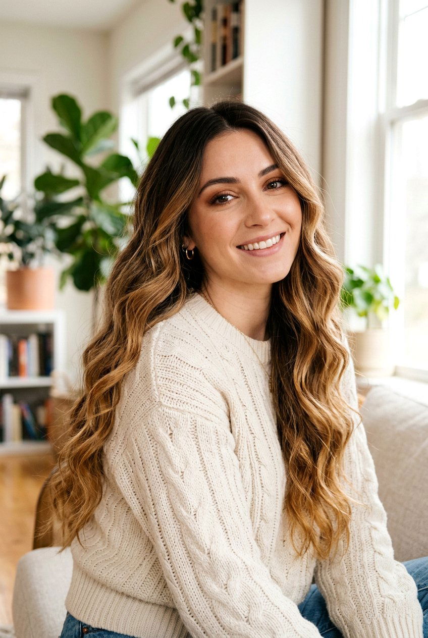 Caramel Melt on Dark Brown Hair - 20 color melt hair ideas - 20 color melt hair ideas