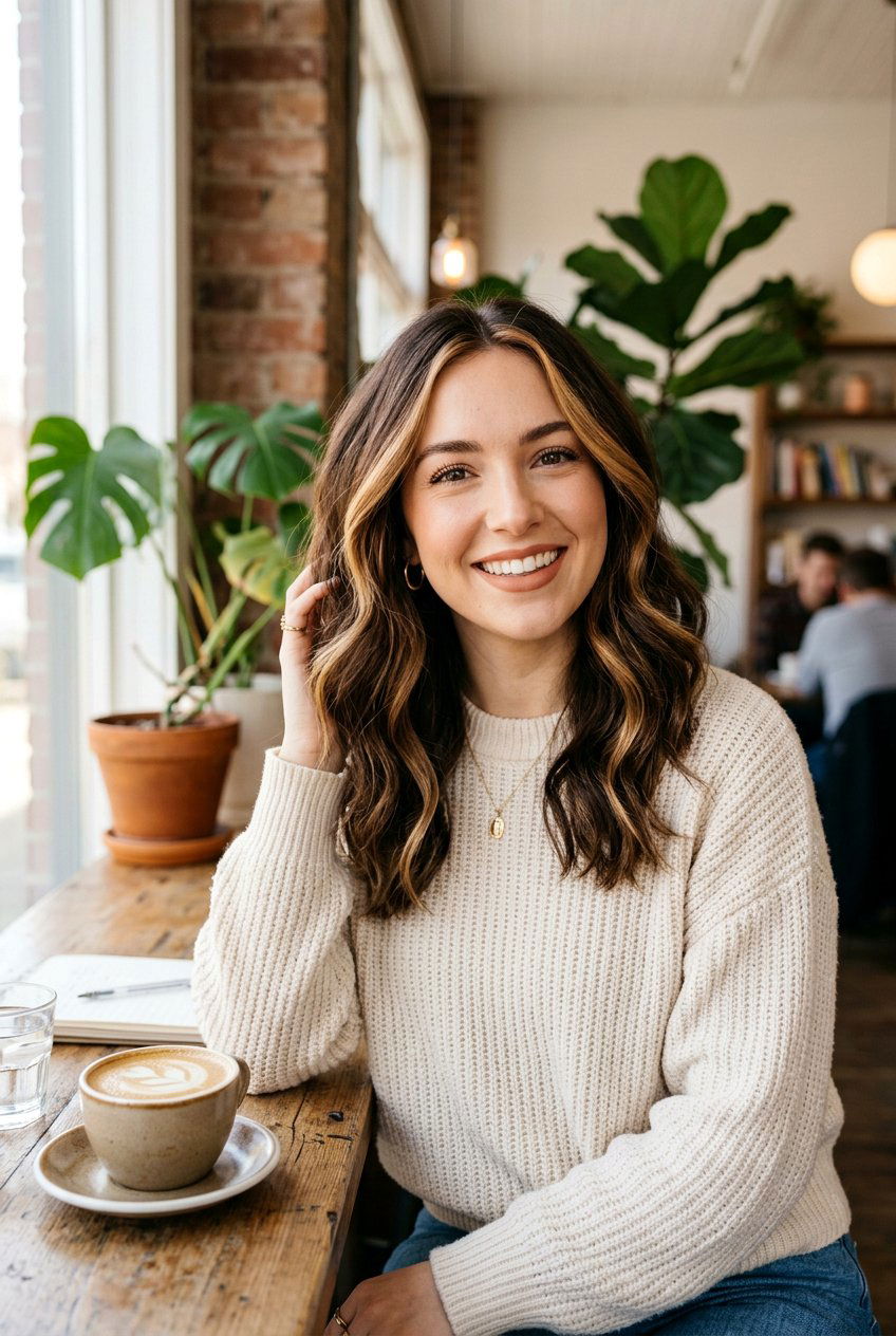 Caramel Money Piece On Brunette Hair - 20 statement hair color ideas - 20 statement hair color ideas