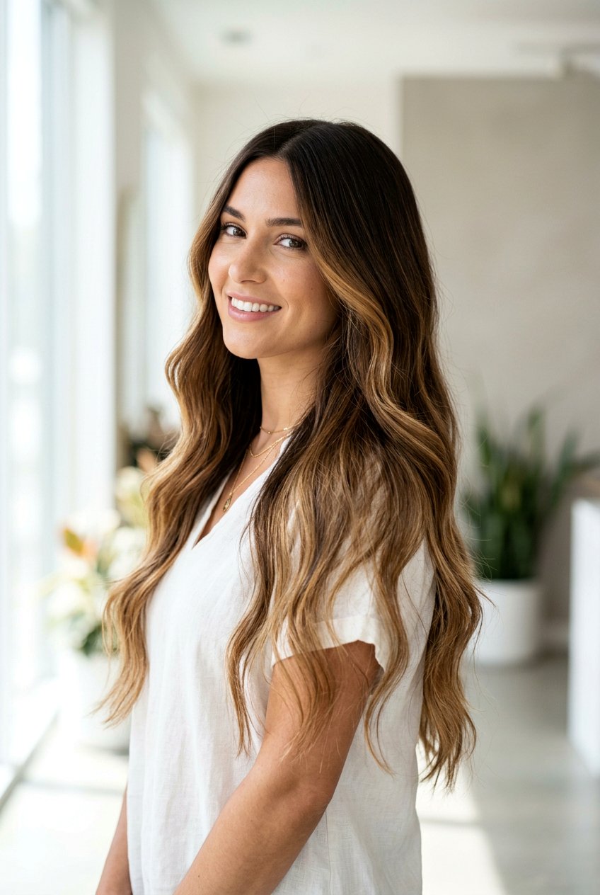 Caramel Ombre on Brown Hair - 20 warm caramel highlights on brown hair - 20 warm caramel highlights on brown hair