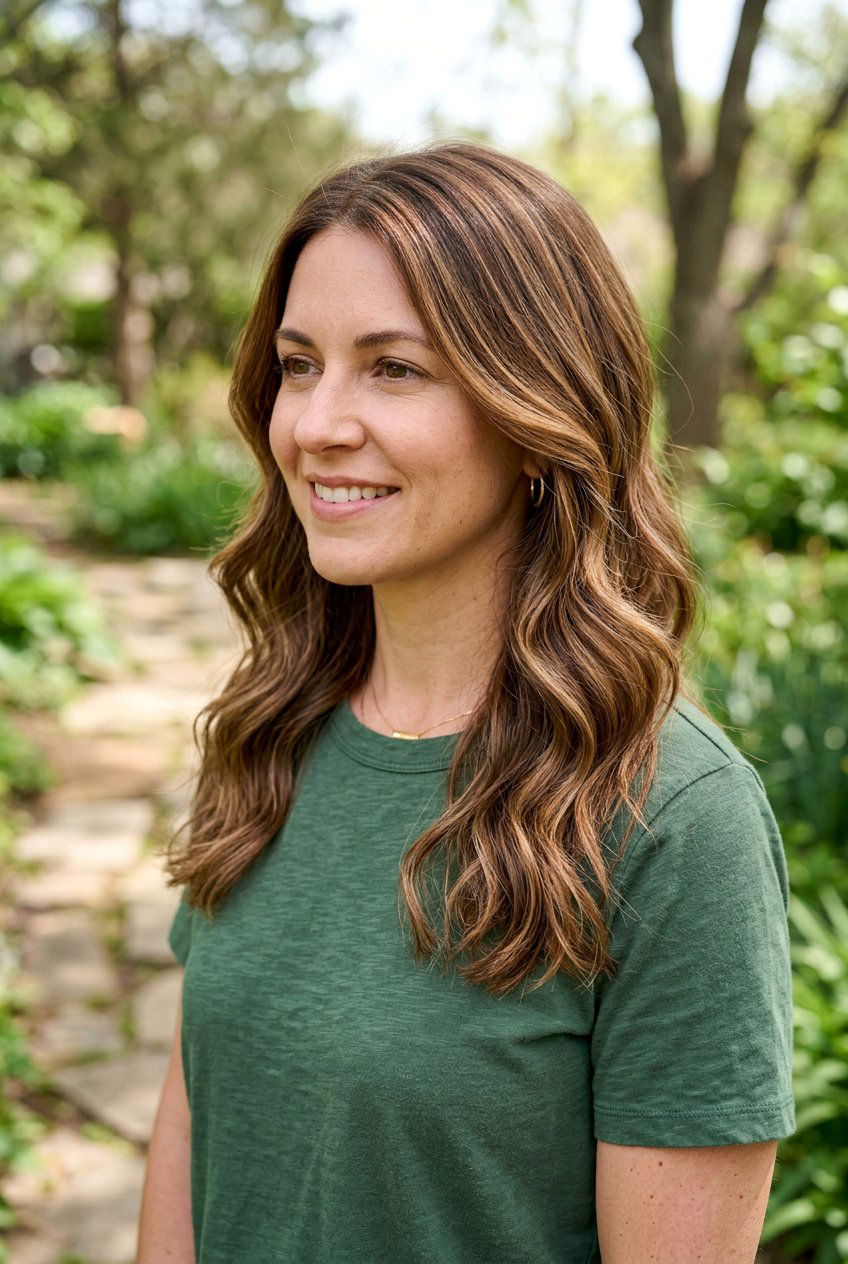 Caramel Pecan Balayage - 20 honey caramel highlights for brunettes - 20 honey caramel highlights for brunettes