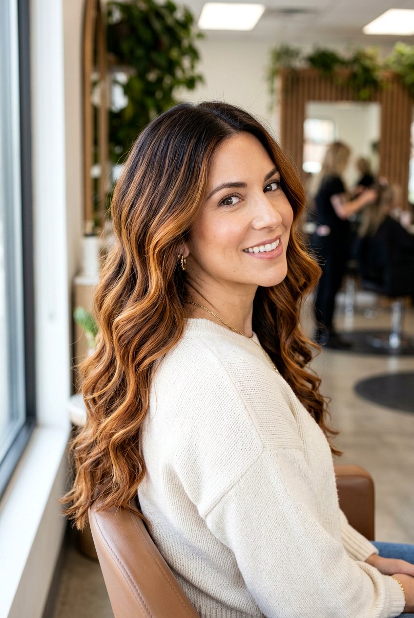 Caramel Pumpkin Spice Balayage - 20 pumpkin spice hair color - 20 pumpkin spice hair color