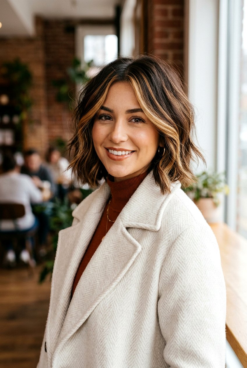 Caramel Ribbon Bob - 20 expensive brunette bob for women - 20 expensive brunette bob for women