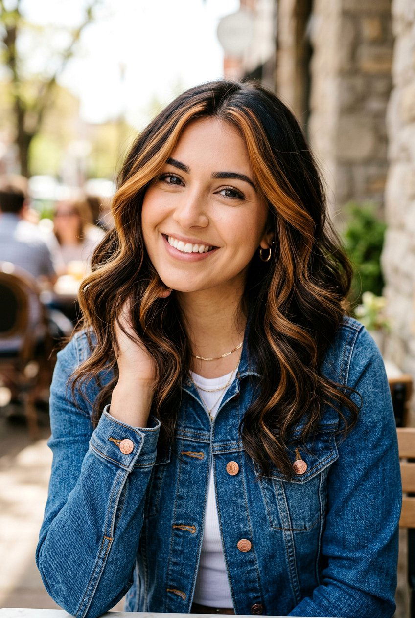 Caramel Ribbon Highlights - 20 classy brunette hair refresh for women - 20 classy brunette hair refresh for women