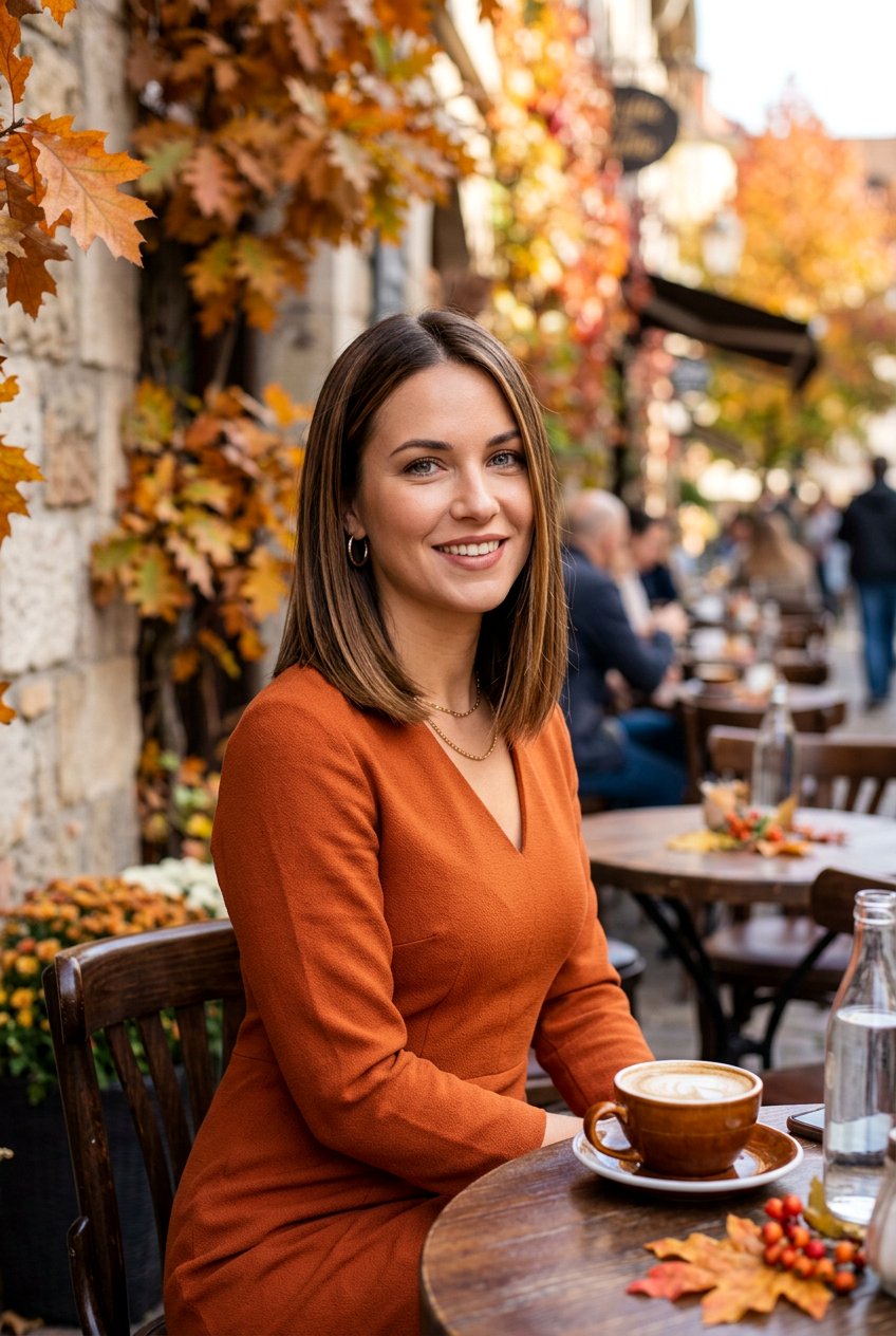 Caramel Ribbon Highlights On Blunt Cut - 20 autumn caramel ribbons hair - 20 autumn caramel ribbons hair