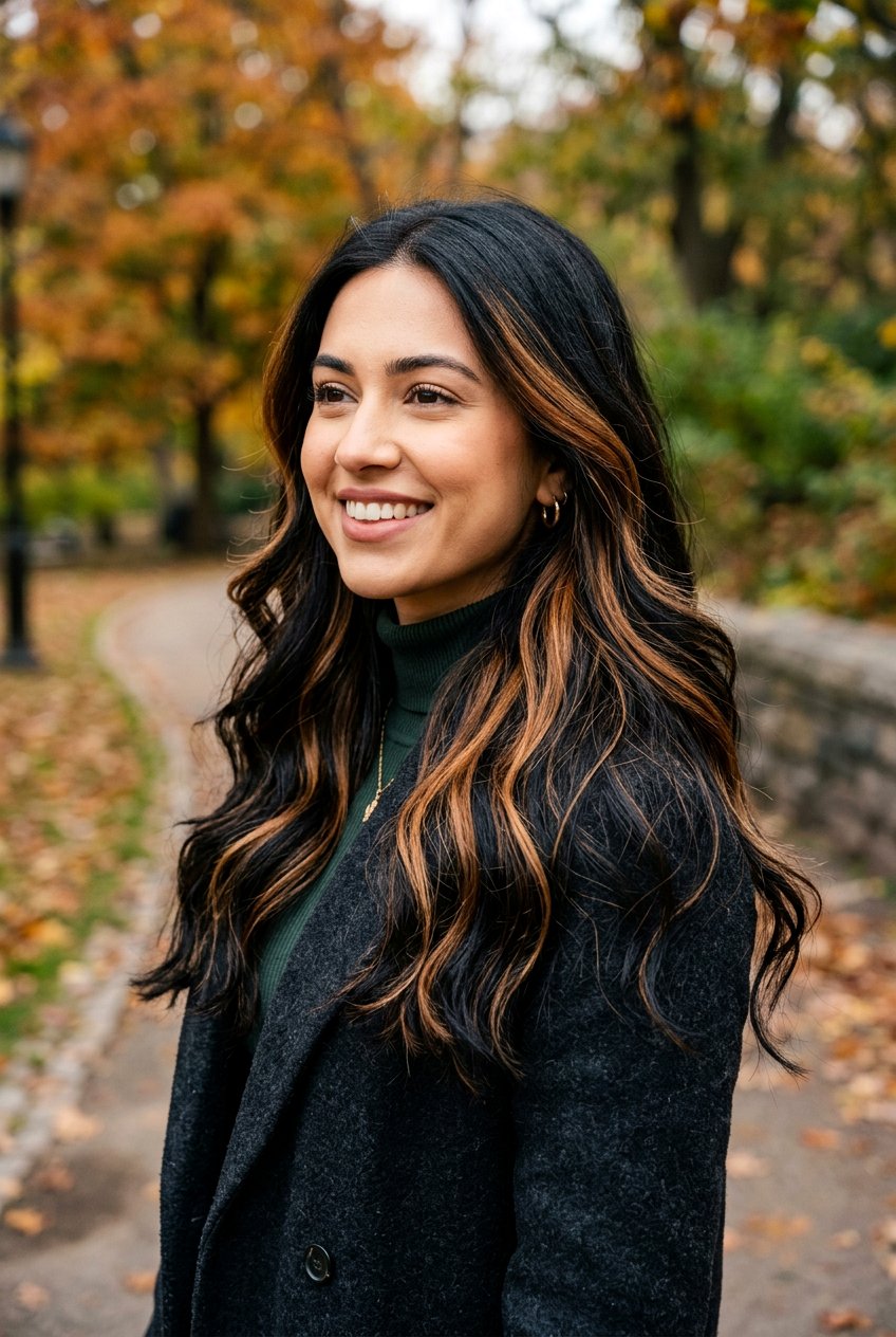 Caramel Ribbons On Black Hair - 20 autumn caramel ribbons hair - 20 autumn caramel ribbons hair