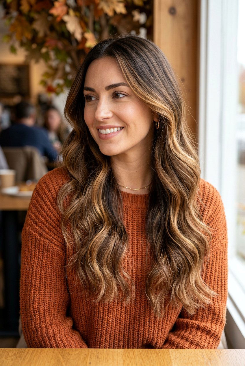 Caramel Ribbons On Brunette Hair - 20 autumn caramel ribbons hair - 20 autumn caramel ribbons hair