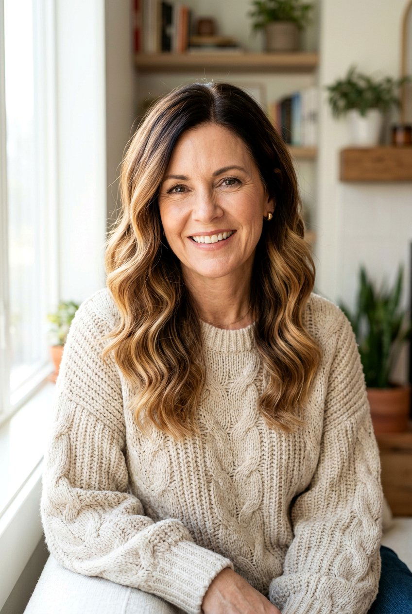 Caramel Root Melt - 20 blended caramel highlights for mature women - 20 blended caramel highlights for mature women