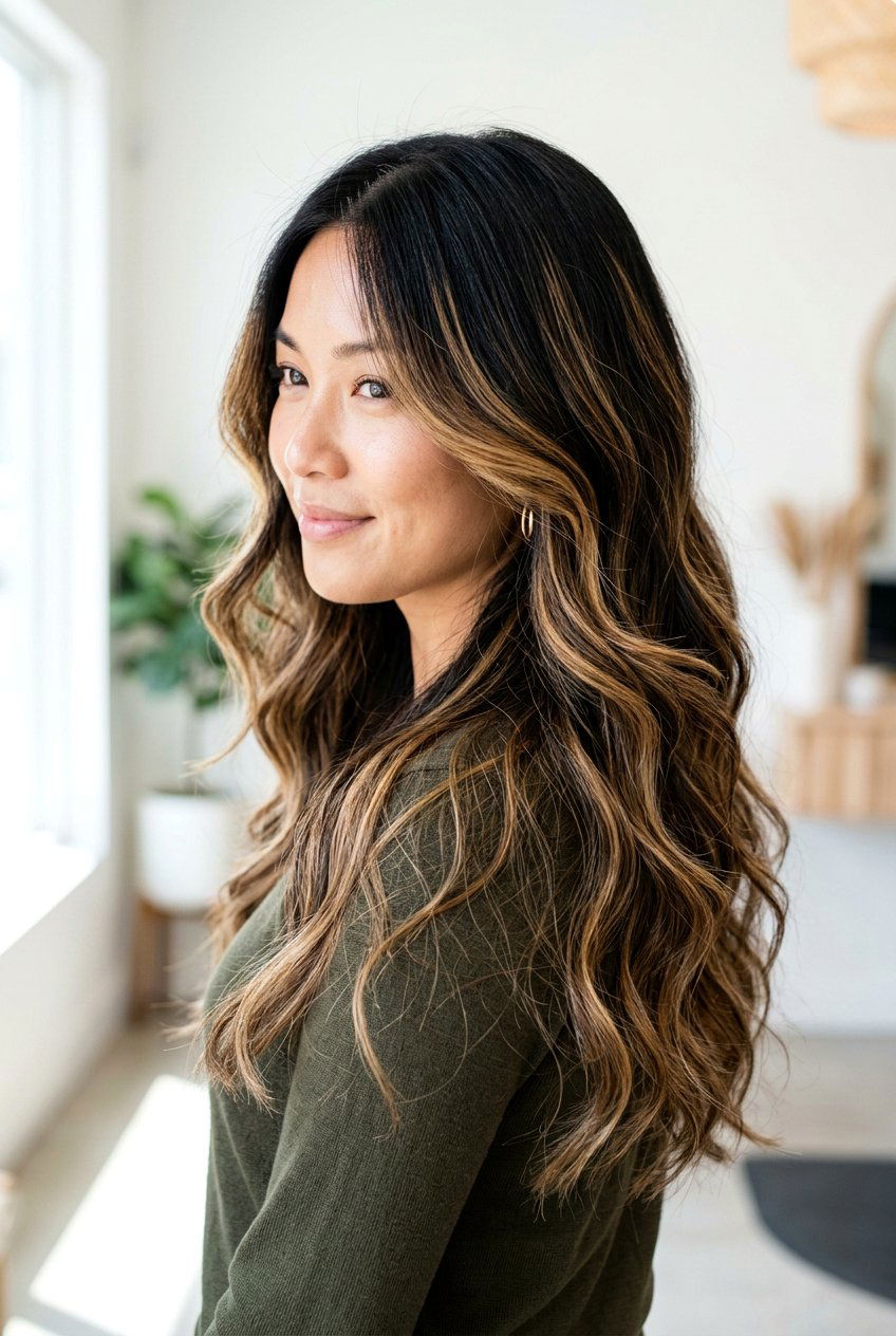 Caramel balayage black hair - 20 balayage for black hair - 20 balayage for black hair