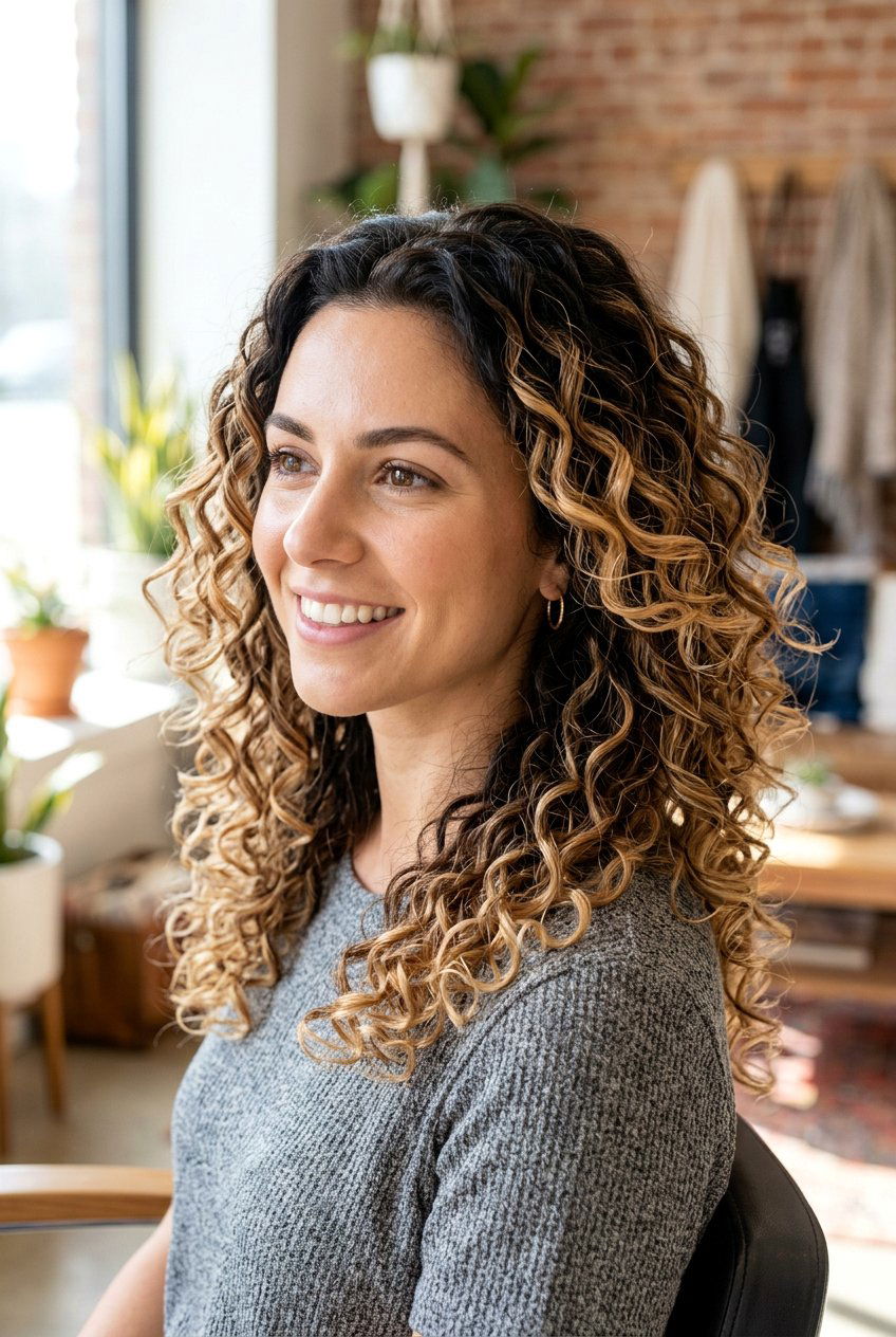 Caramel balayage curly hair - 20 hair color ideas for curly hair - 20 hair color ideas for curly hair