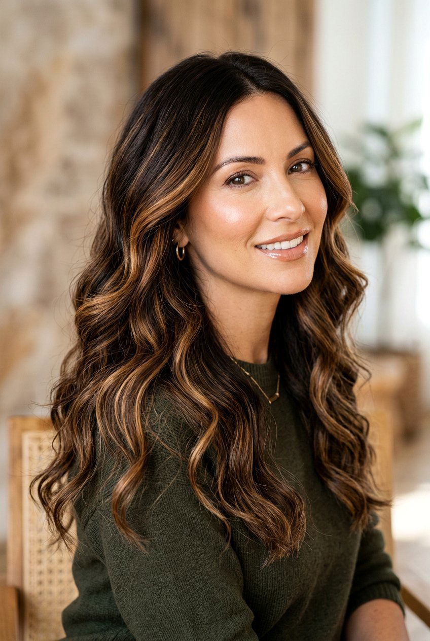 Caramel highlights on dark chocolate hair - 20 brunette hair with caramel highlights - 20 brunette hair with caramel highlights