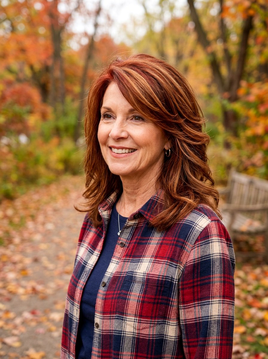 Carmel Red Layered Haircut - 20 red refresh for older women - 20 red refresh for older women