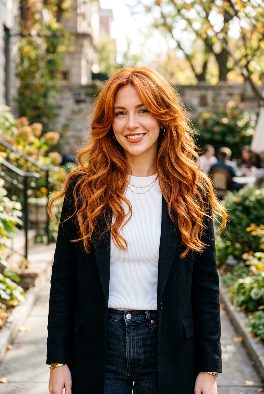 Carnelian Orange On Long Layered Hair - 20 hair color ideas for long layered hair - 20 hair color ideas for long layered hair