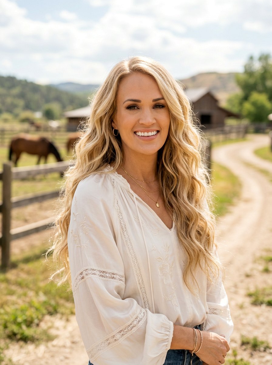 Carrie Underwood Soft Western Waves - 20 western curls hairstyle - 20 western curls hairstyle