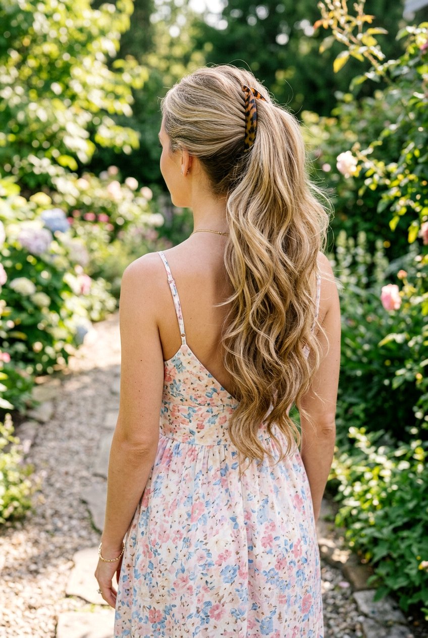 Cascading Banana Clip Ponytail - 20 banana clip ponytail hairstyle - 20 banana clip ponytail hairstyle