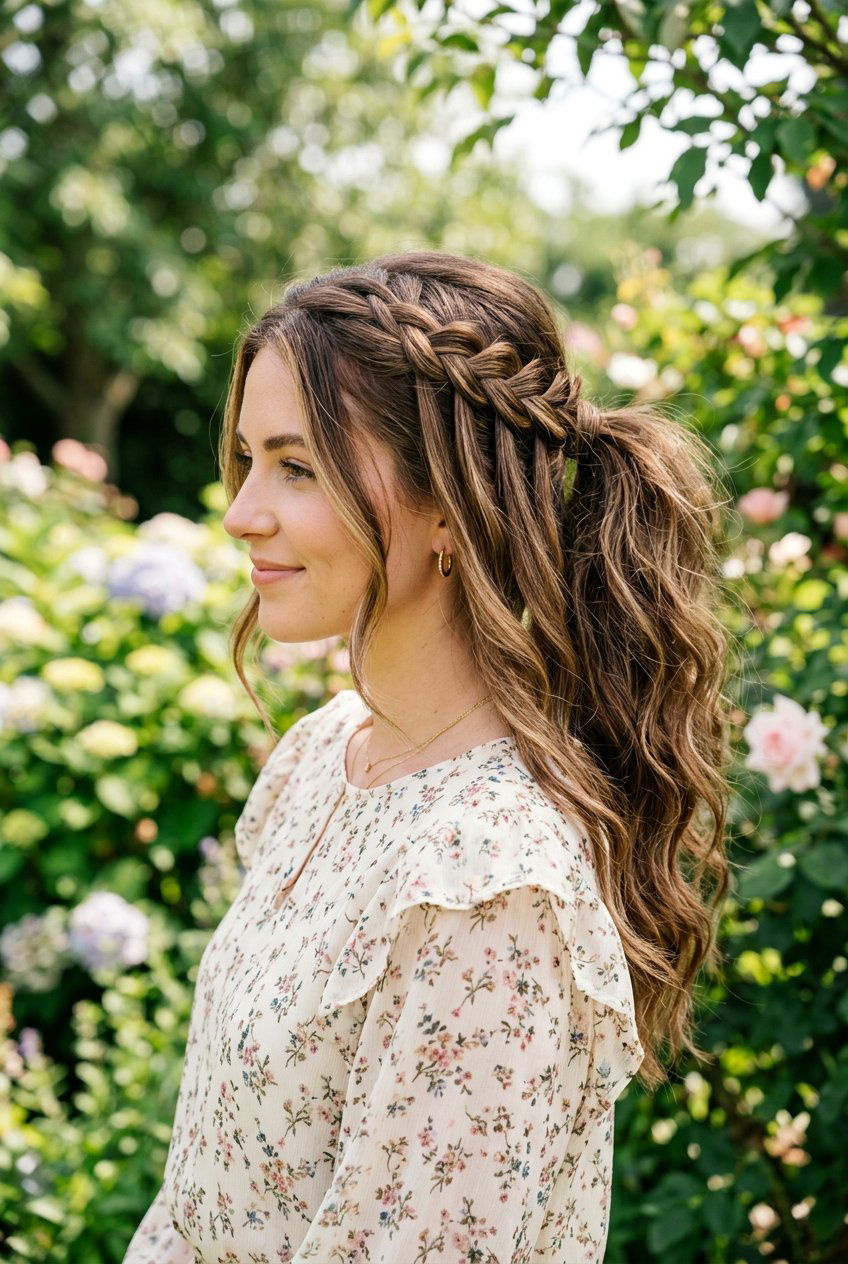 Cascading Waterfall Braid Ponytail - 20 western braid ponytail for women - 20 western braid ponytail for women