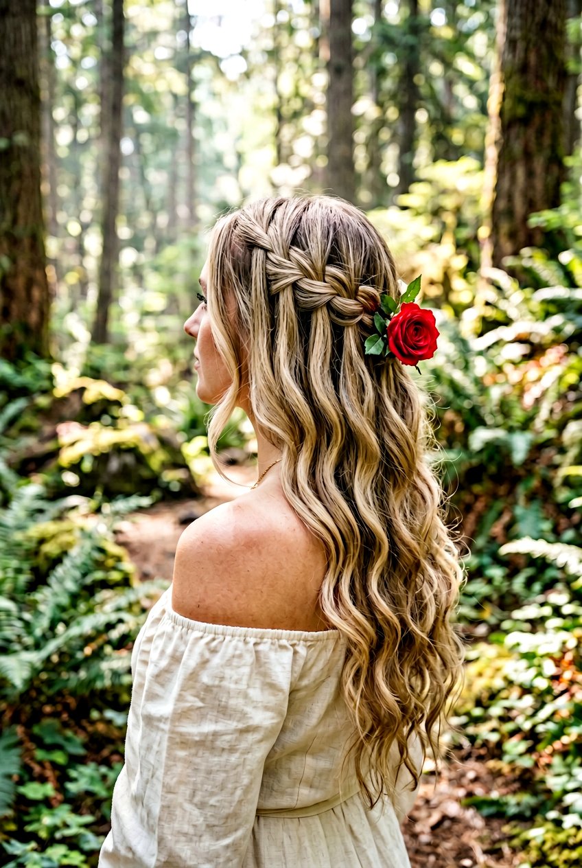 Cascading Waterfall Braid - 20 fairycore half up hairstyle - 20 fairycore half up hairstyle