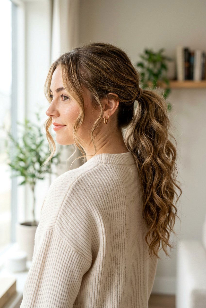 Casual Loose Waves Ponytail - 20 casual loose waves hairstyle - 20 casual loose waves hairstyle