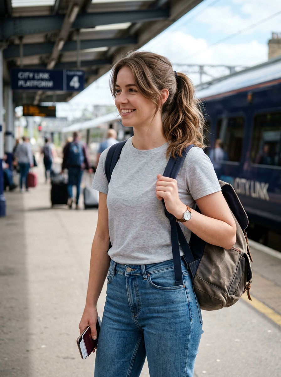 Casual Mid Ponytail For Everyday Travel - 20 travel ponytail hairstyle - 20 travel ponytail hairstyle