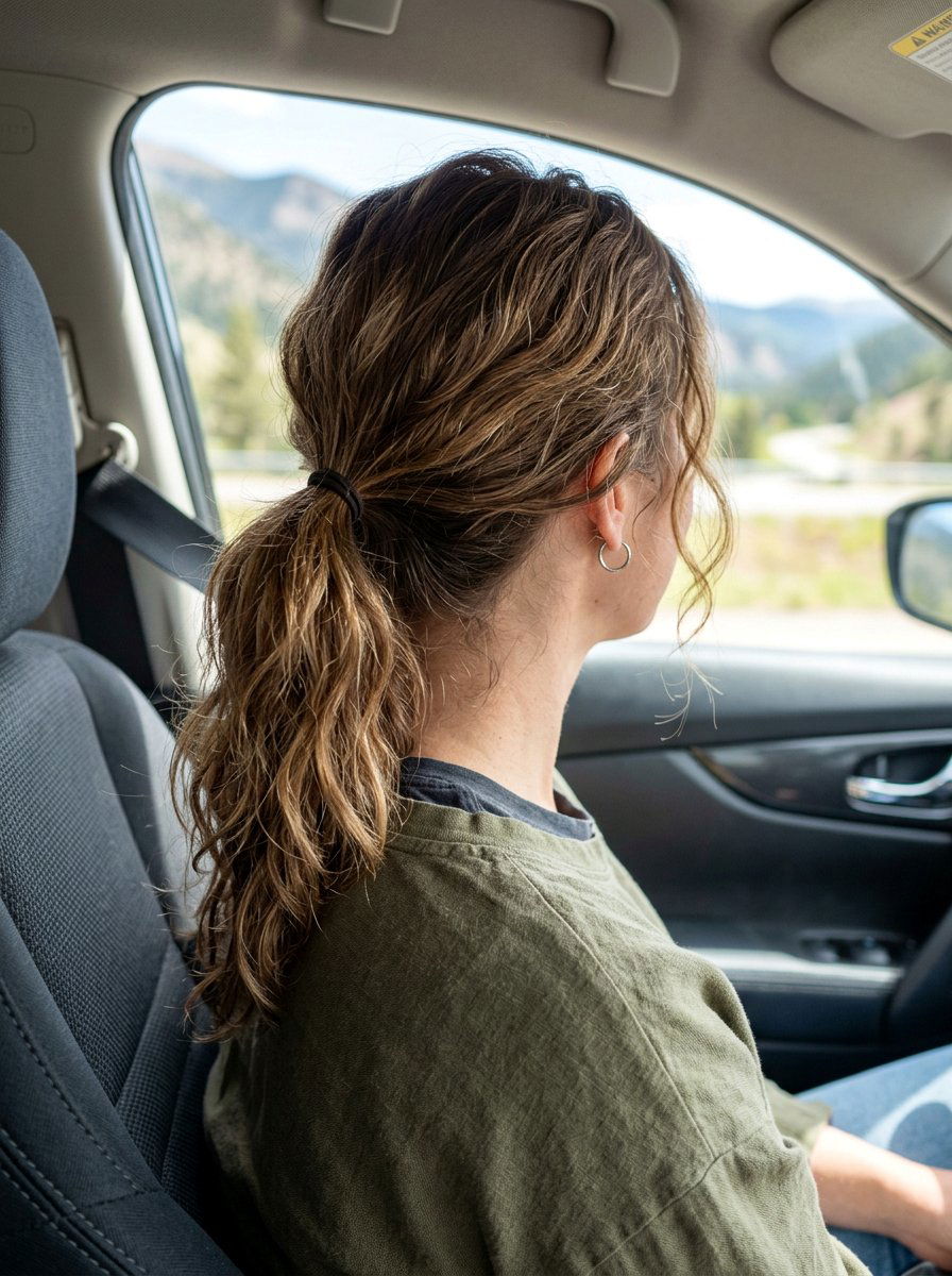 Casual Mid Ponytail For Road Trips - 20 road trip ponytail hairstyles - 20 road trip ponytail hairstyles