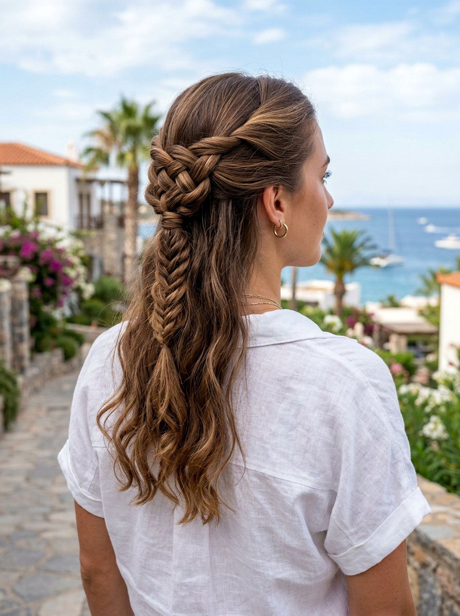 Celtic Knot Half Up Braid - 20 vacation half up braid hairstyle - 20 vacation half up braid hairstyle