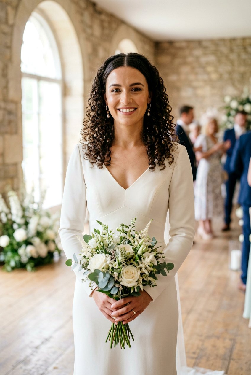 Center Part Bridal Natural Curls - 20 bridal hairstyle for long natural curls - 20 bridal hairstyle for long natural curls