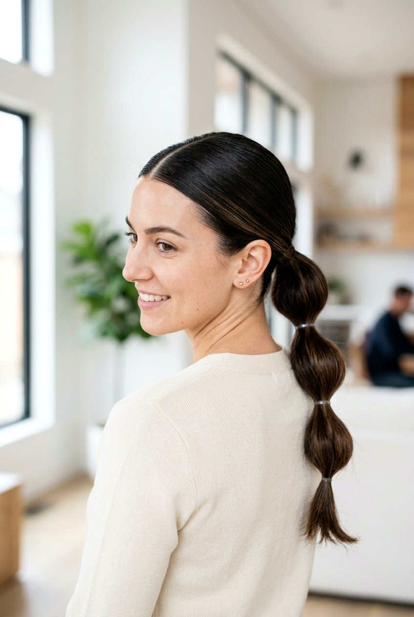Center Part Bubble Ponytail - 20 bubble ponytail for wedding guest - 20 bubble ponytail for wedding guest