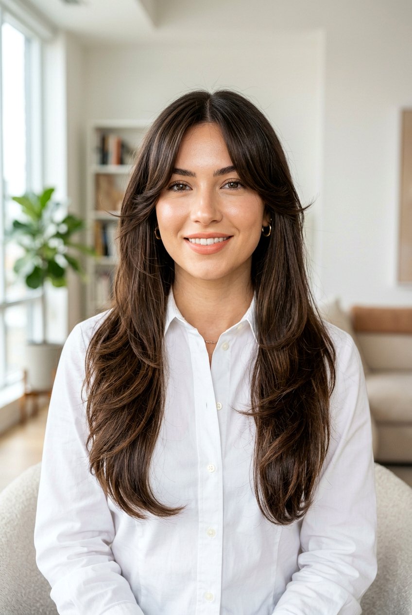 Center Part Butterfly Haircut Long Hair - 20 mom butterfly haircut for long hair - 20 mom butterfly haircut for long hair