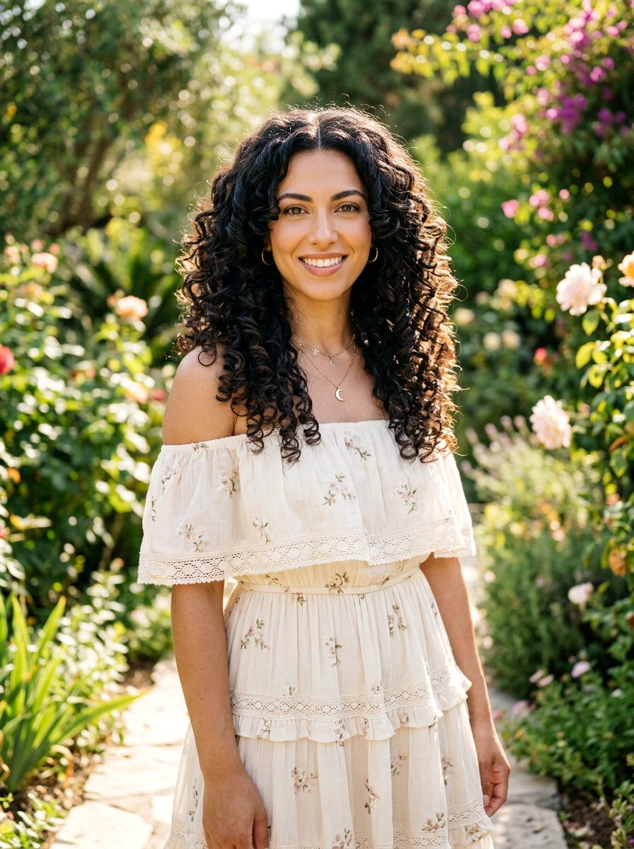 Center Part Curly Butterfly Haircut - 20 curly butterfly haircut for medium curls - 20 curly butterfly haircut for medium curls