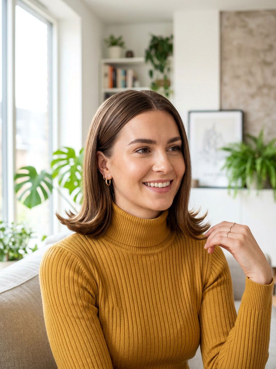 Center Part Flipped Ends Short Bob - 20 quick hairstyle for short bob women - 20 quick hairstyle for short bob women