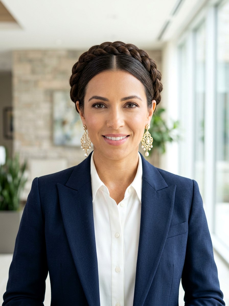 Center Part Halo Braid - 20 halo braid for wedding guest - 20 halo braid for wedding guest