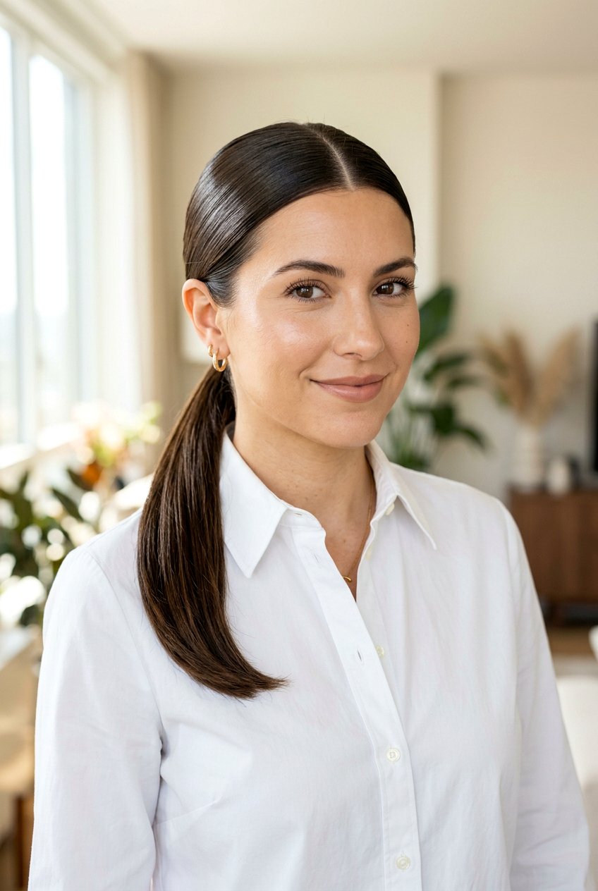 Center Part Low Ponytail - 20 polished old money ponytail - 20 polished old money ponytail