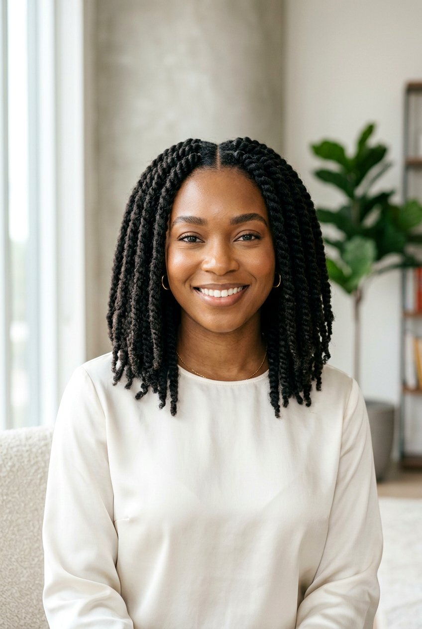 Center Part Marley Twist Bob - 20 marley twists bob for women - 20 marley twists bob for women