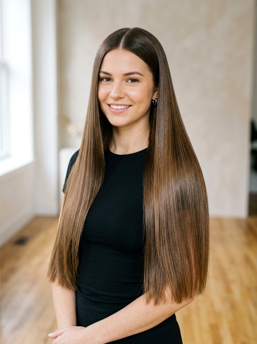 Center Part Pin Straight Haircut For Long Hair - 20 pin straight haircut with center part - 20 pin straight haircut with center part