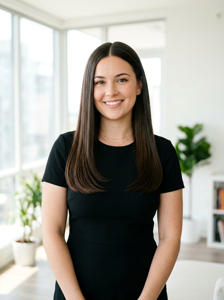 Center Part Pin Straight Haircut For Round Face - 20 pin straight haircut with center part - 20 pin straight haircut with center part