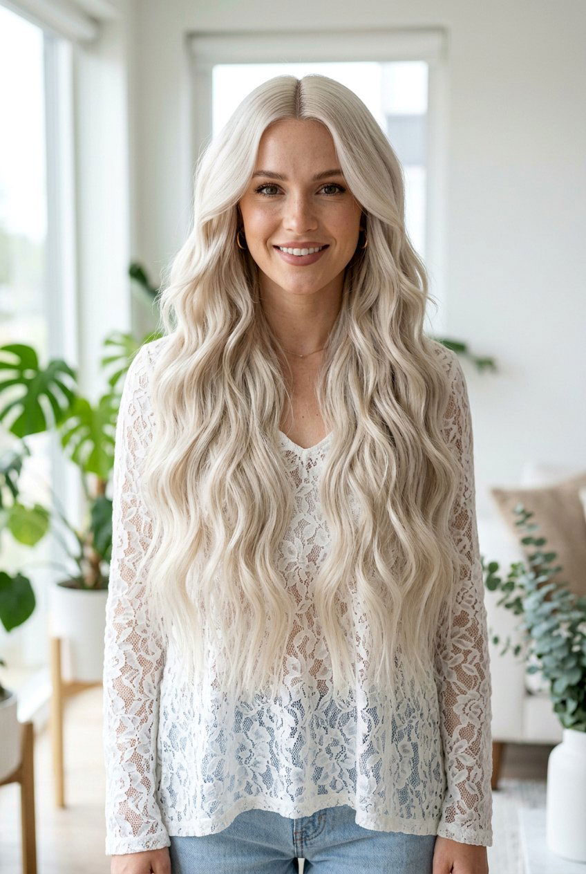 Center Part Waves - 20 resort waves hairstyle for women - 20 resort waves hairstyle for women