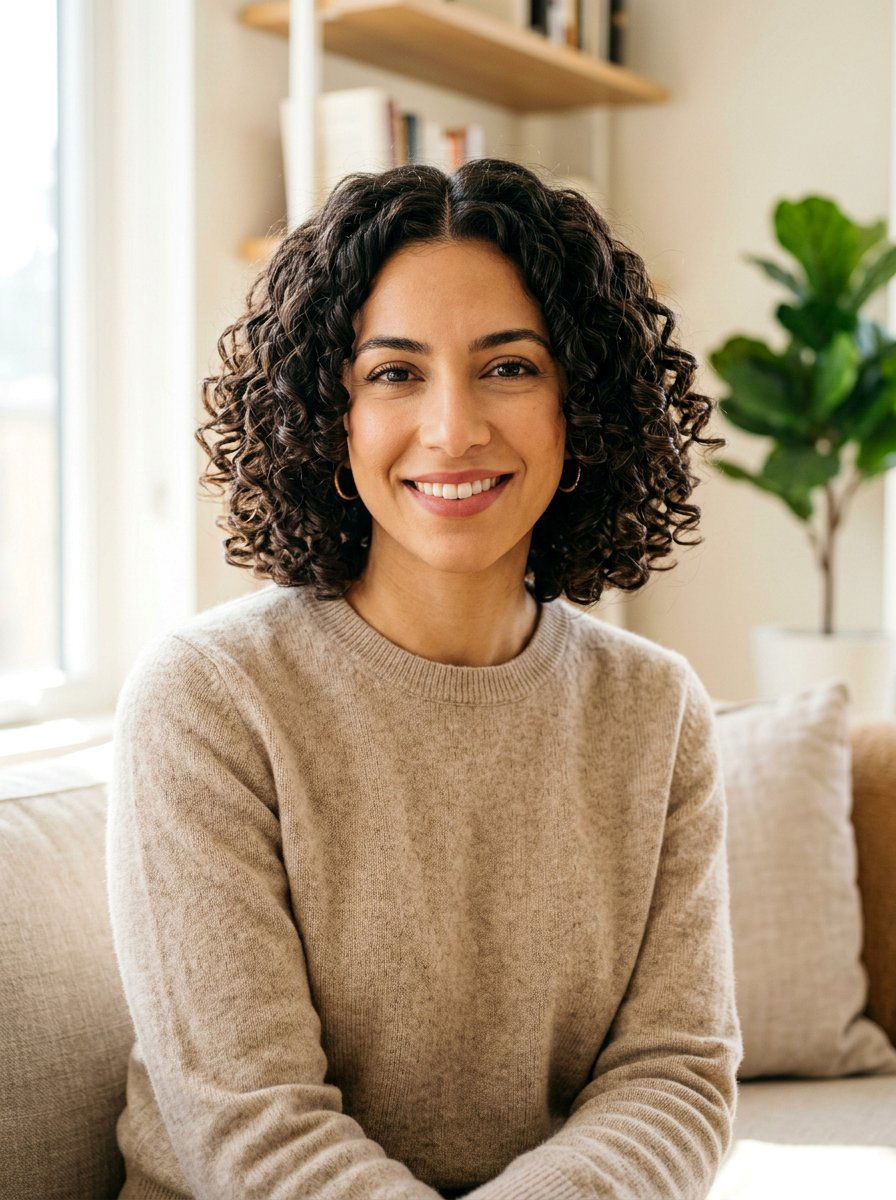 Center Parted Curly Bob - 20 curly bob haircut for mature fine hair - 20 curly bob haircut for mature fine hair