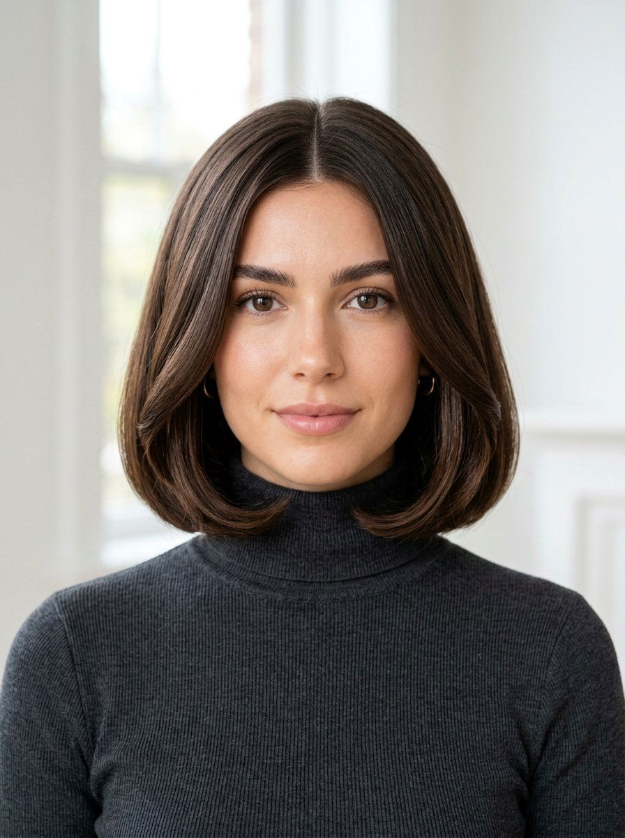 Center Parted Glossy Blowout Bob - 20 glossy blowout bob for mature women - 20 glossy blowout bob for mature women