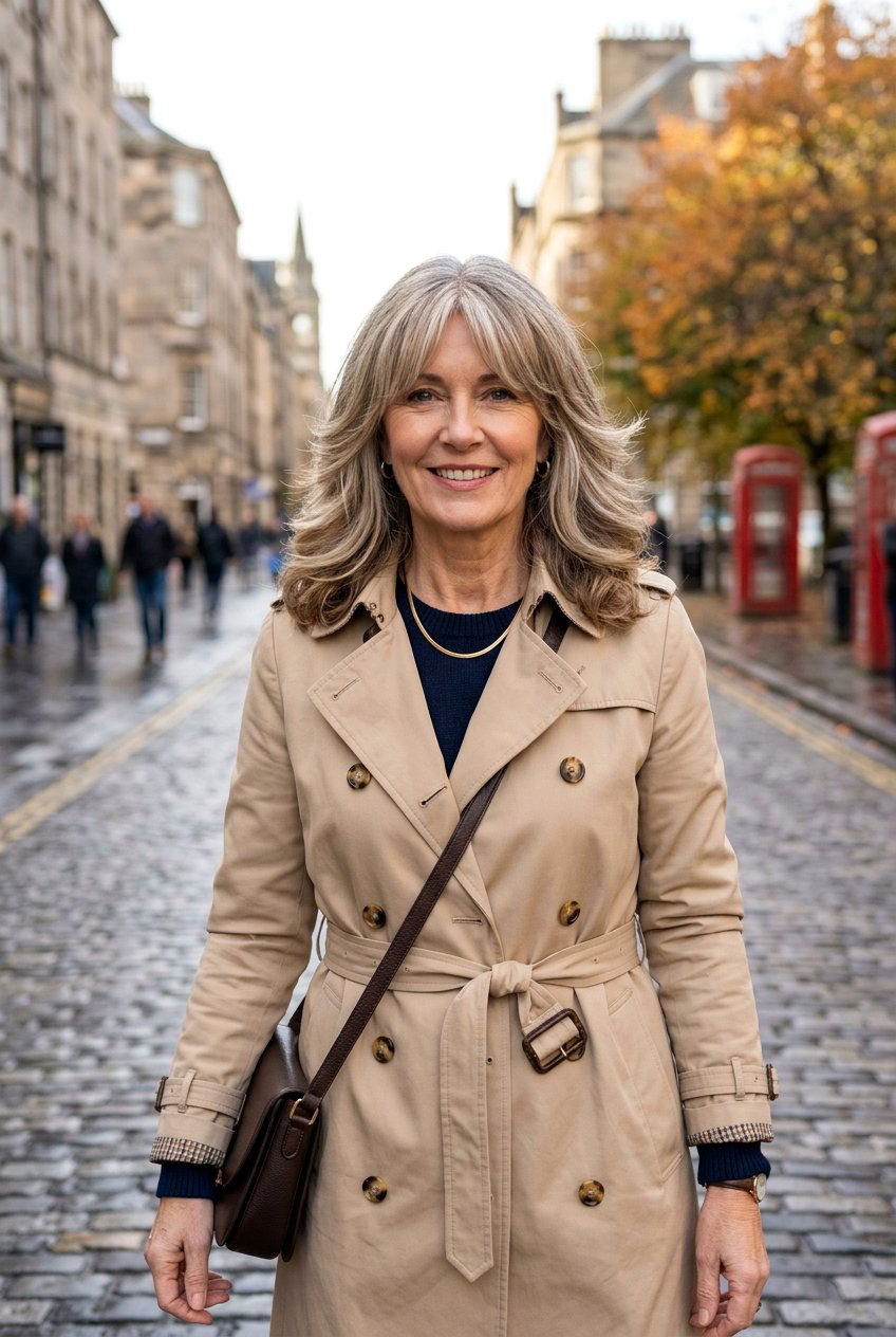 Center Parted Layers With Curtain Bangs - 20 curtain bangs for women over 60 - 20 curtain bangs for women over 60