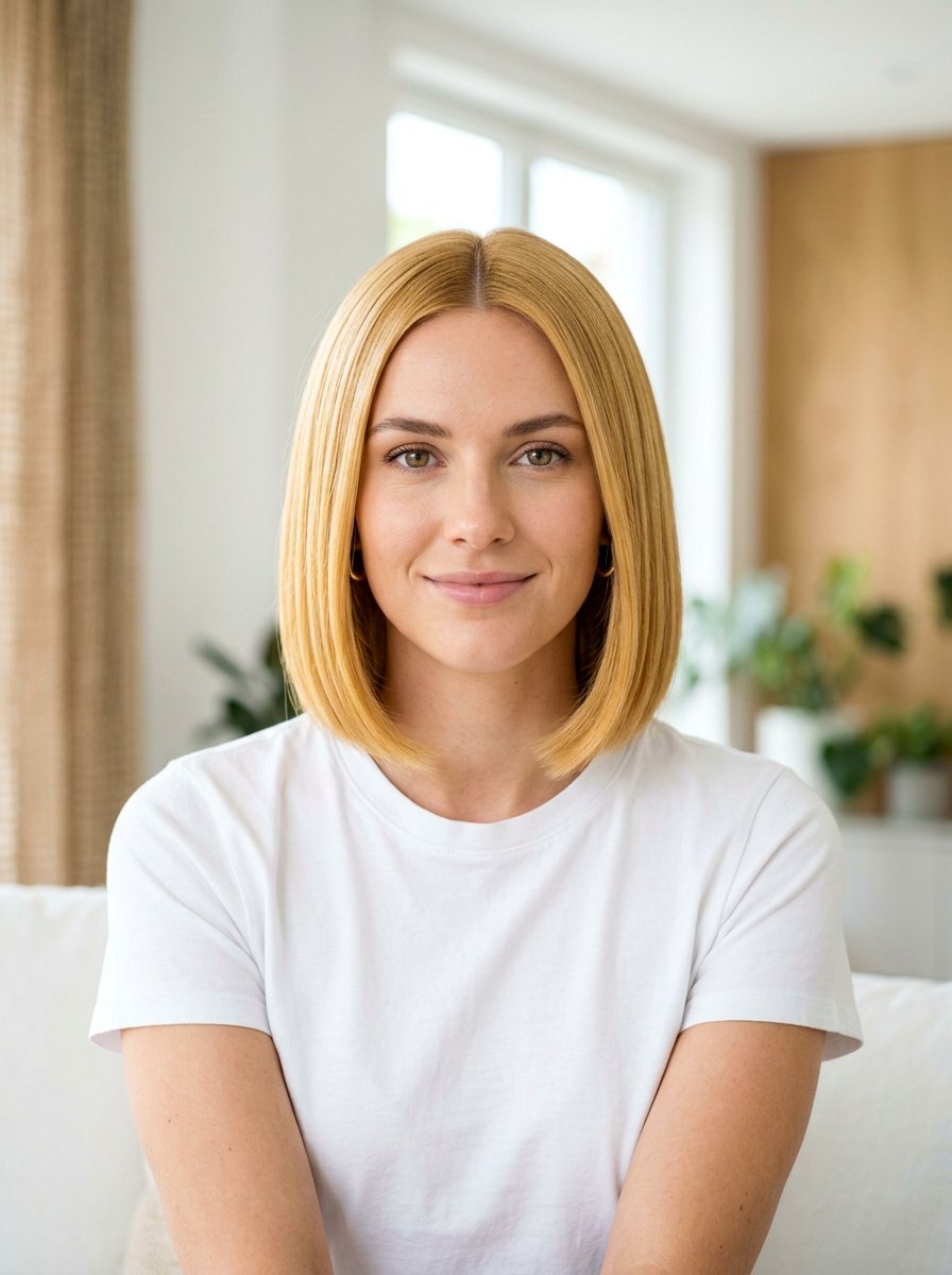 Center Parted Sleek Bob - 20 polished bob for fine straight hair - 20 polished bob for fine straight hair