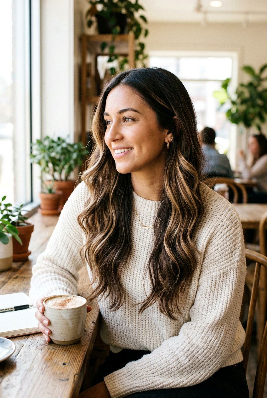 Chai Latte Highlights for Brunettes - 20 chai latte hair color - 20 chai latte hair color