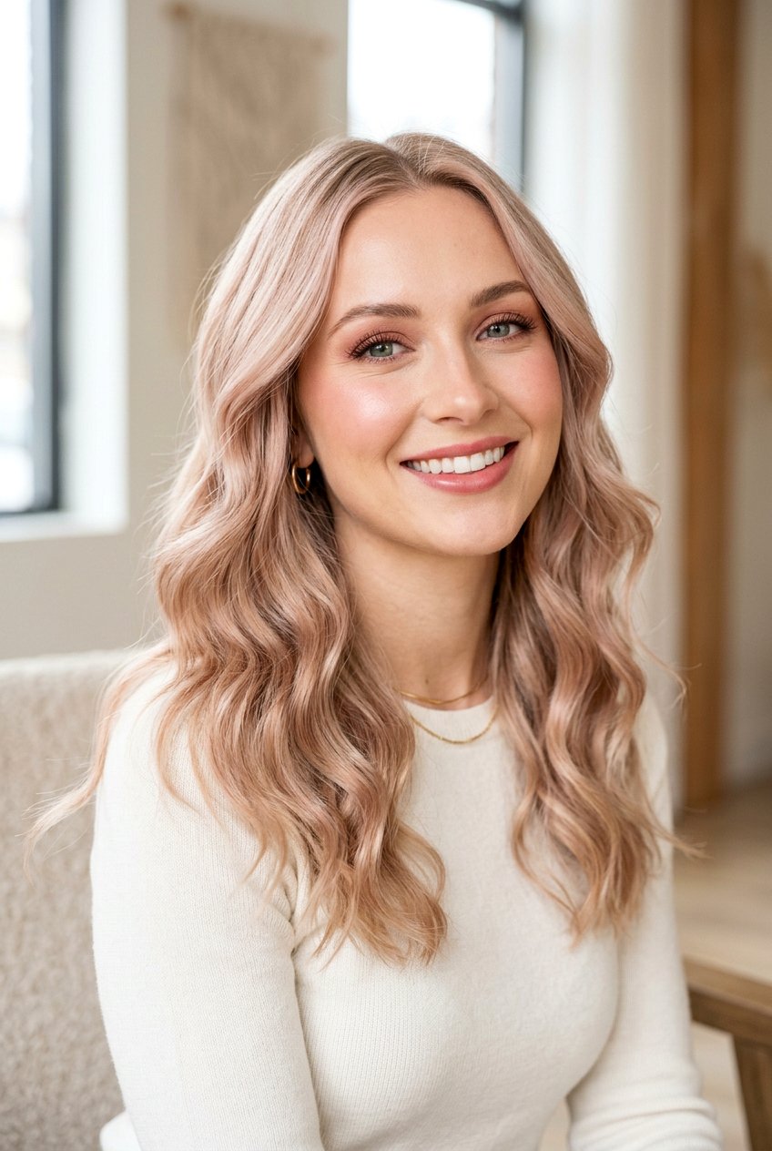 Champagne Beige Blonde With Rosy Undertones - 20 champagne beige blonde hair - 20 champagne beige blonde hair