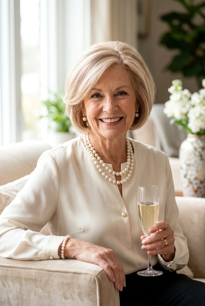 Champagne Blonde - 20 hair color ideas for women over 70 - 20 hair color ideas for women over 70